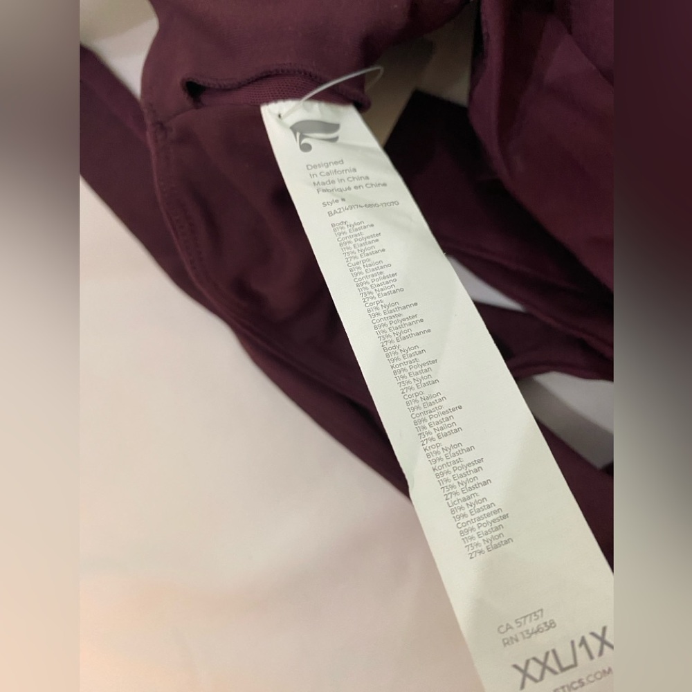 🆕 FABLETICS Burgundy No Bounce High-Impact Sports Bra SZ XXL/1X - Picture 5 of 7